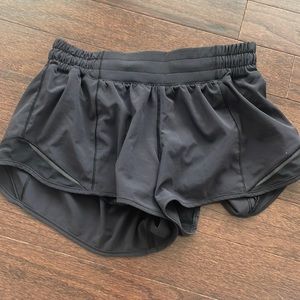 Lululemon black hotty hot high waisted shorts